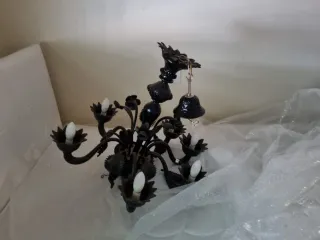 Lampadario Murano 6 luci nero