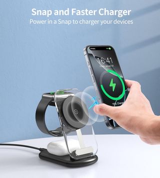 Stazione di Ricarica, Caricabatterie 3 in 1, Angolo Aggiustabile