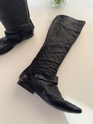 Botas Negras Altas Adolfo Dominguez Piel Talla 36