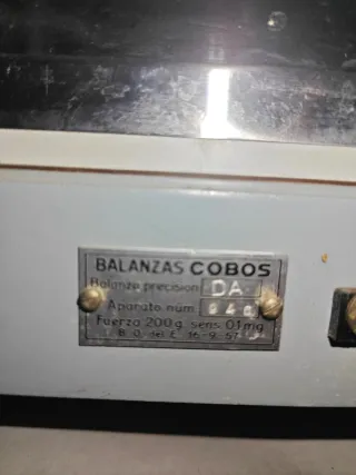 Antigua Balanza de Precisión Cobos - Años 60