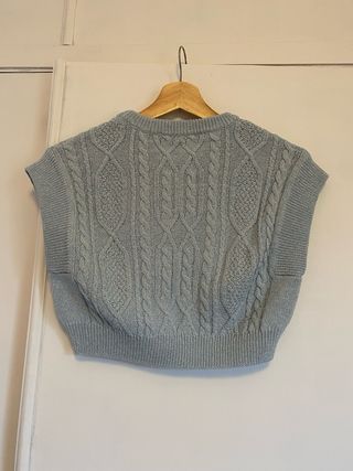 Jersey Zara punto trenzado azul S