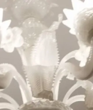 Lampadario Murano Bianco Vetro