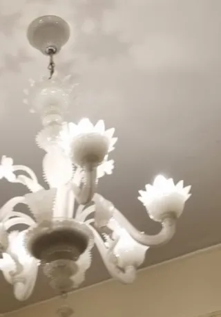 Lampadario Murano Bianco Vetro