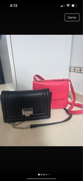 Bolsos negros y rosas