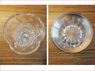 Jarrón Cristal Tallado Pie Plata 28cm