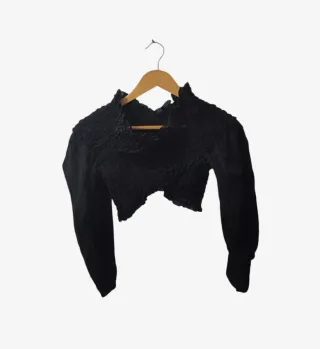 Top manga larga negra Zara mujer Talla L