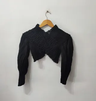 Top manga larga negra Zara mujer Talla L