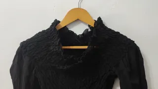 Top manga larga negra Zara mujer Talla L