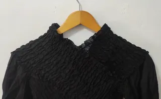Top manga larga negra Zara mujer Talla L