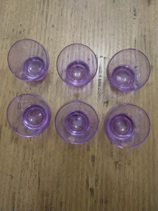 Set 6 Ciotole in vetro viola marca Lacs anni 70