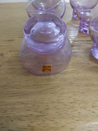 Set 6 Ciotole in vetro viola marca Lacs anni 70
