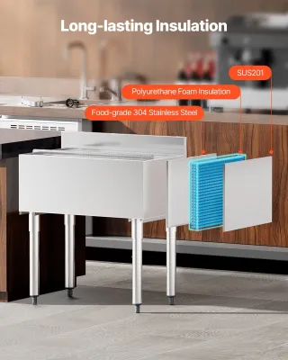 Contenitore per Ghiaccio Commerciale in Acciaio