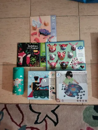 Lote Juguetes 3-6 Años: Origami, Rasca y 2 Puzzles