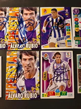 Lote 10 cromos Real Valladolid CF firmados