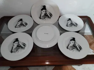 6 Platos Cerámica Vintage Antonio Montiel 28 mm