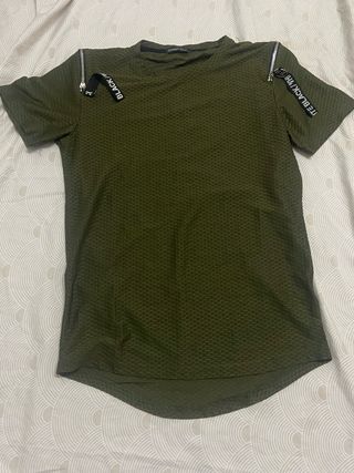 Camiseta Giorgio verde militar con cremalleras