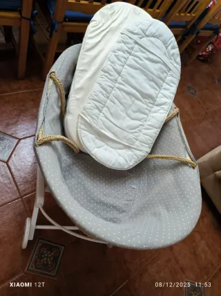 Capazo, moisés, cuna + vestidura + patas + REGALOS