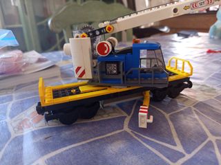 Lego Tren vagón grúa set 60198