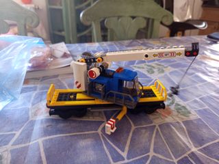 Lego Tren vagón grúa set 60198