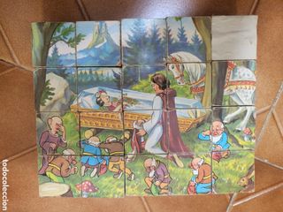 Puzzle Cubos Madera Años 50 Blancanieves