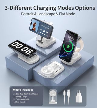 Stazione di ricarica wireless 3 in 1 per Mag-Safe