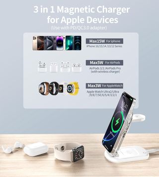 Stazione di ricarica wireless 3 in 1 per Mag-Safe