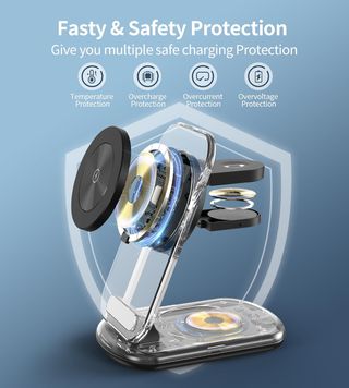 Stazione di ricarica wireless 3 in 1 per Mag-Safe