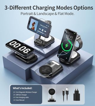 Stazione di ricarica wireless 3 in 1 per Mag-Safe