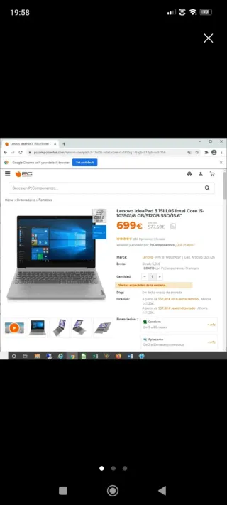 Portátil Lenovo IdeaPad 3 15IIL05 Gris/Plata