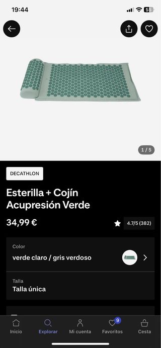 Esterilla y Cojín Acupresión negro y morado