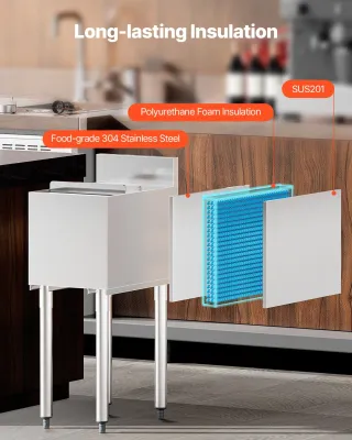 Contenitore per Ghiaccio Commerciale 28 L Acciaio