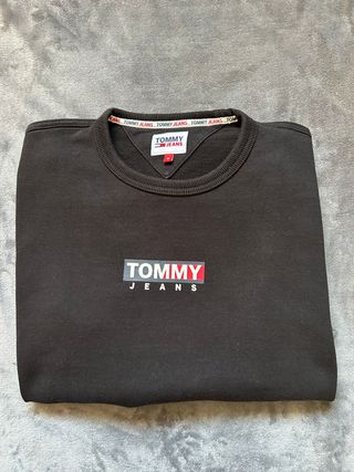 Sudadera Tommy Jeans Negra Logo Talla M/L