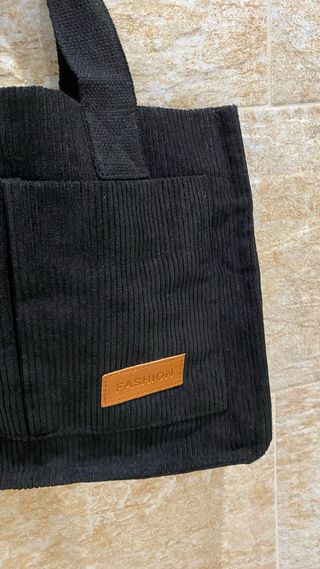 Bolso negro lona mano y colgar NUEVO