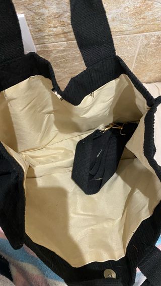 Bolso negro lona mano y colgar NUEVO