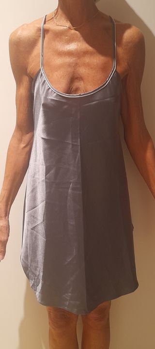Conjunto camisón y bata gris