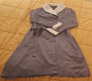 Conjunto camisón y bata gris
