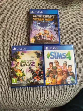 Pacchetto di 3 giochi PS4: Minecraft, PvZ GW2, Sims 4