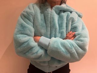 Chaqueta Nike deportiva peluche turquesa