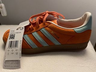 Adidas Gazelle Indoor Naranja/Celeste Talla 38.5