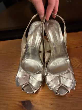 Zapatos tacón Pura López T37 Plata