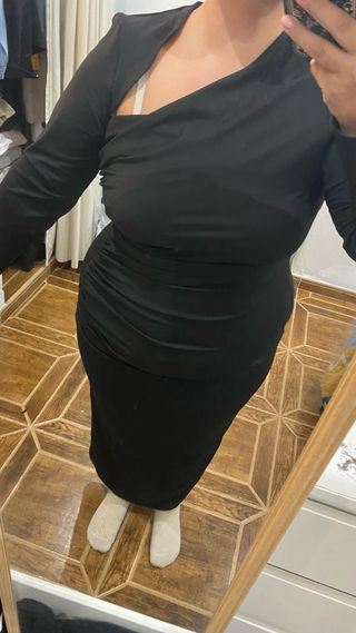 Vestido asimétrico Shein negro 48/50