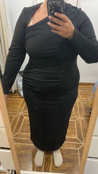 Vestido asimétrico Shein negro 48/50