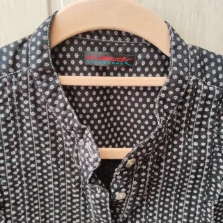 Vestido Custo Negro con Detalles Rosas t.42