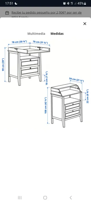 Cambiador Bebé Ikea SUNDVIK Blanco
