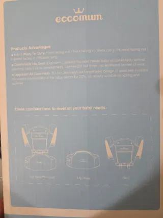 Mochila Portabebés Eccomum Gris