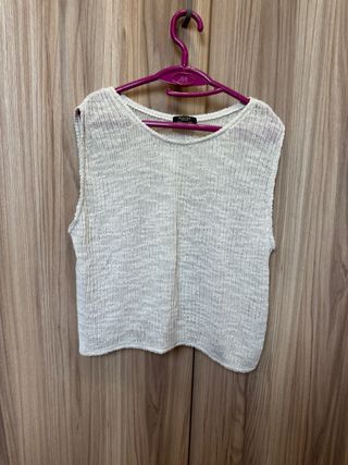 Top Massimo Dutti Hilo Blanco