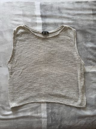 Top Massimo Dutti Hilo Blanco