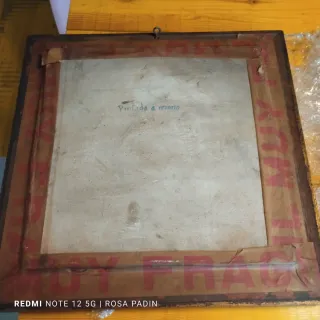 2 antiguos cuadros, cerámica Pintados a Mano