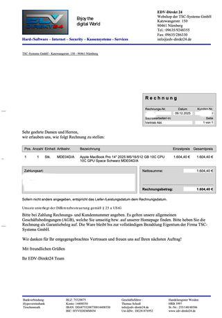 M5 MacBook Pro 14 16/512 GB 10C CPU 10