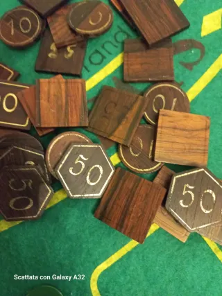 Fiches in legno fatte a mano anni '70